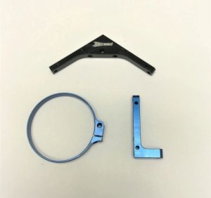 1/8 Fan Mount Clamp On Set (Blue) with 30mm or 40mm Alum. Triangular-shape (#106028)