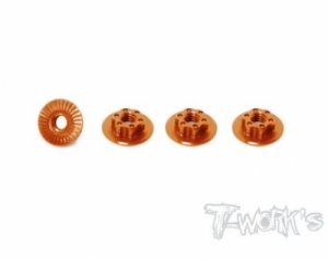 [TA-127O]7075-T6 Light Weight large-contact Lo Profile Serrated M4 Wheel Nuts (4pcs)
