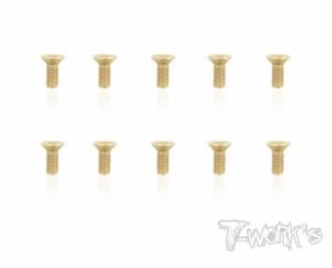 4x10mm Gold Plated Hex. Countersink Screws（10pcs.）(#GSS-410C)