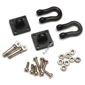 [#BRKT790062BK] [2개] 1/10 Aluminum Winch Shackle - Large (Black) [RECON G6 The Fix Certified]