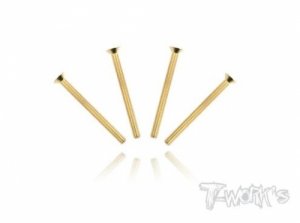 3x35mm Gold Plated Hex. Countersink Screws（4pcs.) (#GSS-335C)