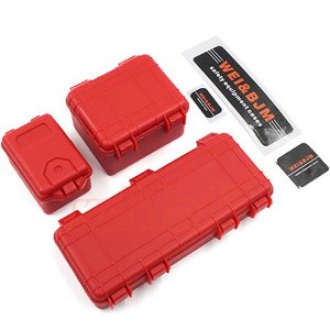 [#XS-56727RD] Scale Plastic Equipment Case Accessory 3pcs For 1/10 Crawler Red