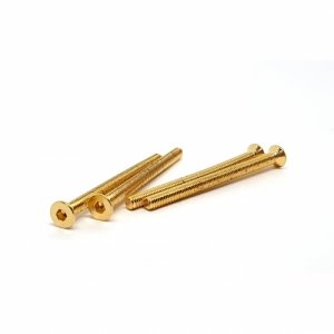 3x40mm Gold Plated Hex. Countersink Screws（4pcs.) (#GSS-340C)