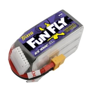 [TA-RL3-120C-1300-6S1P] [최신형]Tattu FunFly 1550mAh 100C 22.2V 6S1P lipo battery pack with XT60 Plug