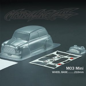 [#PC201029] 1/10 Mini Cooper Body Shell for M-Chassis w/Light Bucket (Clear｜미도색)