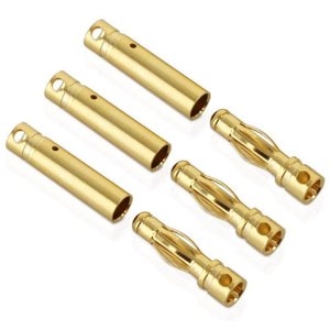[#BM0074] [3쌍] 3mm Gold Bullet Connectors w/Heat Shrink Tubing