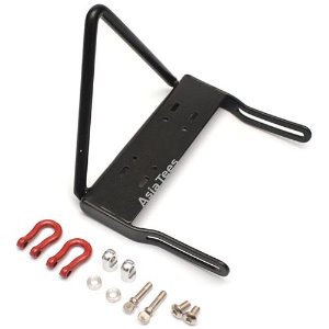 [#BRQ90264BBK] Steel Front Bumper B With Towing Hooks - 1 Set Black for Axial SCX10