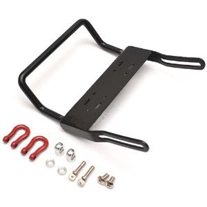 [#BRQ90264A] Steel Front Bumper A With Towing Hooks - 1 Set Black for Axial SCX10