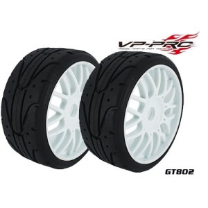 (1:8 투어링 타이어+휠 본딩) GT on road 1/8 Buggy Rubber Tyre【Tyre＋Insert+white Rim】Super Flexx 한봉지 2개포함