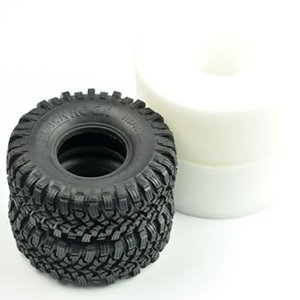 [#97400423] [2개입] 1.9&quot; Black Rock Tires (Super Soft Rubber) w/Inserts (크기 115 x 45mm)