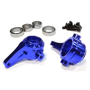 [#C25992BLUE] Billet Machined Steering Blocks for Tamiya Scale Off-Road CC-01 (Req. #C25987)
