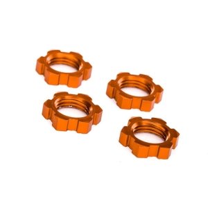 AX7758T Wheel nuts, splined, 17mm, serrated (orange-anodized) (4)