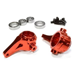[#C25992RED] Billet Machined Steering Blocks for Tamiya Scale Off-Road CC-01 (Req. #C25987)