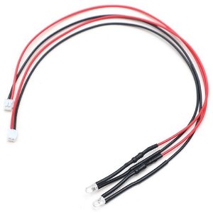 [#TRC/302569R] 3mm 6-12V LED Unit Set with JST ZH1.5 Wire Length 20 cm (2 Red LEDS)