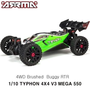 [ARA4206V3] ARRMA 1/10 TYPHON 4X4 V3 MEGA 550 Brushed Buggy RTR, Green