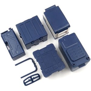 [#XS-55922BU] Scale Plastic Equipment Case Tank Freezer Luggage 1 Set For 1/10 Crawler Blue
