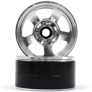[#WL-0142SV] [2개] 1.9 Aluminum CNC 5 Spoke Beadlock Wheel (Silver)