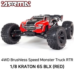 [ARA8608V5T1] [최신버전] V5 ARRMA 1:8 KRATON 6S V5 4WD BLX Speed Monster Truck with Spektrum Firma RTR, Red 100KM/H +