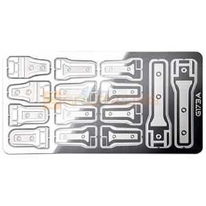 [#GRC/G173AS] Full Set Scaled Hinge Decorative Metal Plate for SCX6 Wrangler (Silver)