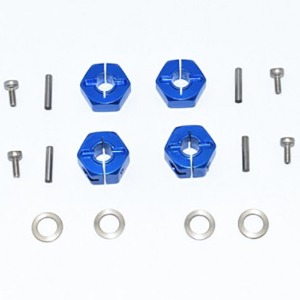 [#SLA2W10/0608-B] Aluminum Hex Adapters (Front 6mm Thick, Rear 8mm Thick) (for Slash 2WD)