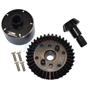 [#MAG1200S-BK] Carbon Steel Ring Gear 37T &amp; Pinion Gear 13T w/Aluminum Diff Case (for 1/10 Granite 4x4)