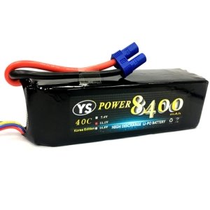 [8400-40C-11.1V-EC5 ] [초대용량/긴주행시간]YS Power 8400mAh 11.1V/3S 40C~80C Lipo Pack(대형보트,대형차량용)