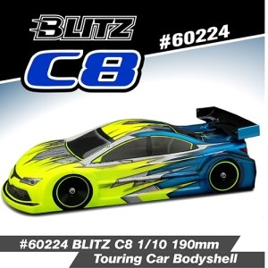 [매장입고][60224-05] BLITZ C8 1/10 190mm Touring Car Bodyshell (0.5MM)