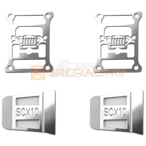 [#GRC/G166LCS] Stainless Steel Tail Light Guard Logo C for SCX10 III Wrangler (Silver)