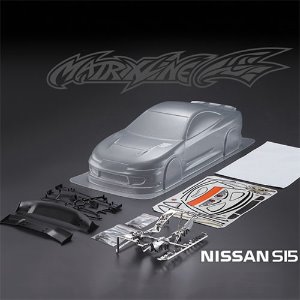[#PC201009] 1/10 Nissan S15 Body Shell w/Light Bucket, Wing, Decal (Clear｜미도색)