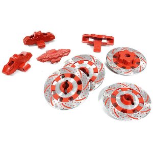 [#C29871RED] Realistic Scale Alloy Brake Disc Set for Traxxas 1/7 Unlimited Desert Racer