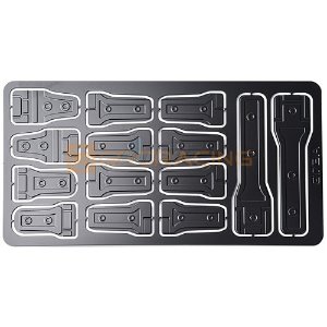 [#GRC/G173AB] Full Set Scaled Hinge Decorative Metal Plate for SCX6 Wrangler (Silver)