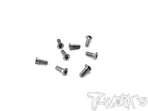 [TSS-308LP]3x8mm Titanium Hex. Socket Head Low Profile Half Thread Screws（8pcs.）