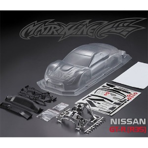 [#PC201008] 1/10 Nissan Gt-R R35 GT Body Shell w/Light Bucket, Rear Wing, Decal (Clear｜미도색)
