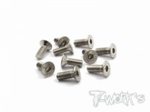 [NSS-308C] 3x8mm Nickel Plated Hex. Countersink Screw（10pcs.）