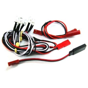 [#LK-0001WT] Ultra Bright Front (4x Ø5 White) &amp; Rear (2x Ø5 Red) LED Light Kit for 1/10 EP &amp; GP w/Light Holders