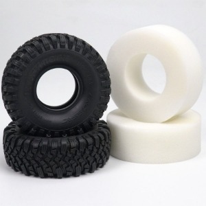 [#97400690] [2개입] 1.9&quot; Black Rock Tires (Standard Rubber) w/Inserts (크기 102 x 36mm)