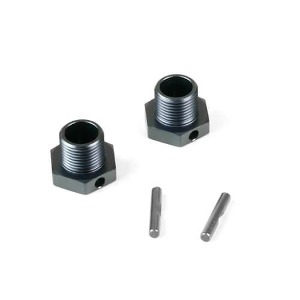 [TKR9674] Wheel Hubs (+1mm offset, 17mm, gun metal ano, w/pins, 2pcs)