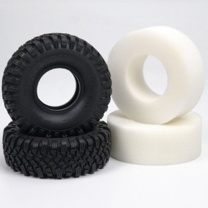 [#97400890] [2개입] 1.9&quot; Black Rack Tires w/Inserts (Super Soft Rubber) (크기 120 x 45mm)