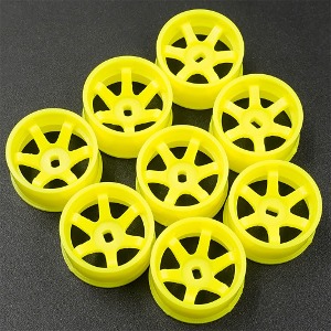 [#WL-0146FYW] [8개 세트] Plastic Wide Rim Set (Offset 0 +1 +2 +3) Florescent Yellow For 1/28 AWD Mini-Z