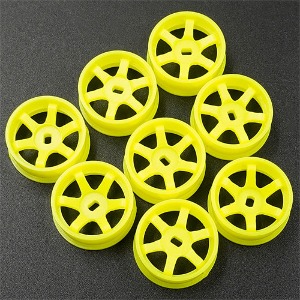 [#WL-0145FYW] [8개 세트] Plastic Narrow Rim Set (Offset 0 +1 +2 +3) Florescent Yellow For 1/28 AWD Mini-Z