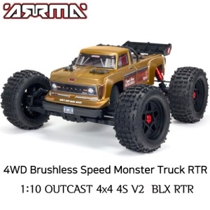 [ARA4410V2T1]최신형 ARRMA 1:10 OUTCAST 4x4 4S V2 BLX RTR Stunt Truck Bronze