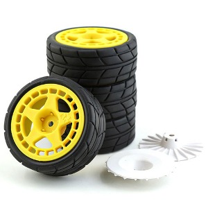 [#I500279498A1] [4개입] 1/10 Rubber Tires and Wheels w/12mm Hex Adapter (크기 65 x 25mm)