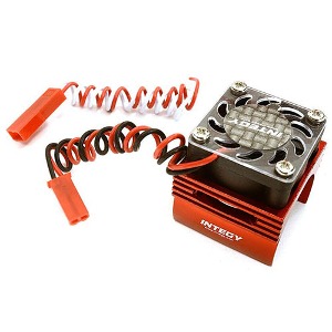 [#C23141RED] Super Brushless Motor Heatsink for 25mm O.D. Motor + Cooling Fan 1/16 Traxxas ERevo, Slash, Summit, Rally (Red)