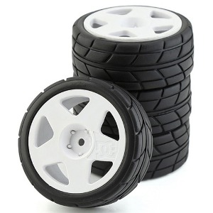 [#I500279948A2] [4개입] 1/10 Rubber Tires and Wheels w/12mm Hex Adapter (크기 65 x 25mm)