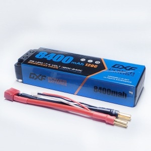 DXF Li-po 7.4v 8400mah 120c(2S) 5.0mm Bullet Hard Case DXF