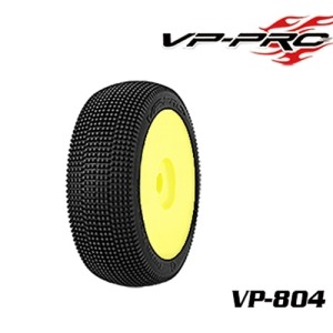 [VP804G-M4-RY](1:8 버기 타이어+휠)경기용 VP-804G Turbo Trax Evo M4 RY Rubber Tyre[glued] 한봉지 2개포함