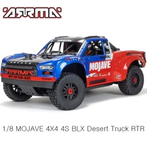 [ARA4404T2]ARRMA 1/8 MOJAVE 4X4 4S BLX Desert Truck RTR, Blu/Red