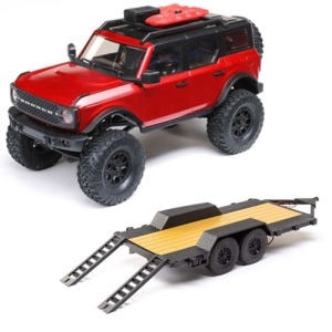 [AXI00006T1+AXI00009]AXIAL 1/24 SCX24 2021 Ford Bronco 4WD Truck Brushed RTR, Red + 트레일러