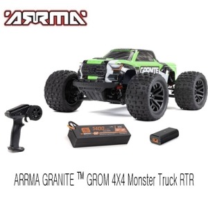 [ARA2102T3]1/18 GRANITE GROM MEGA 380 브러시드 4X4 몬스터 트럭 RTR (배터리 및 충전기 포함, 녹색)