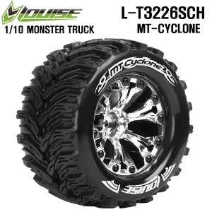 [L-T3226SCH] MT-CYCLONE 2.8인치 TRUCK TIRES TRAXXAS BEAD SOFT COMPOUND/CHROME 1/2 OFFSET RIM/MOUNTED (반대분)